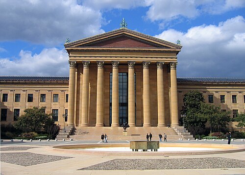 A view of the east entrance of the Philadelphia Museum of Art